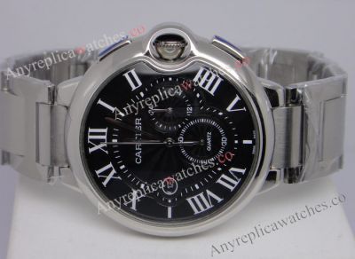 Cartier Watch Replica Ballon Bleu - Black Chronograph Dial Replica Watch